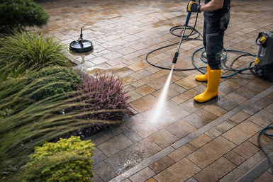 Second patio cleaning result completed by Hydra Cleaning